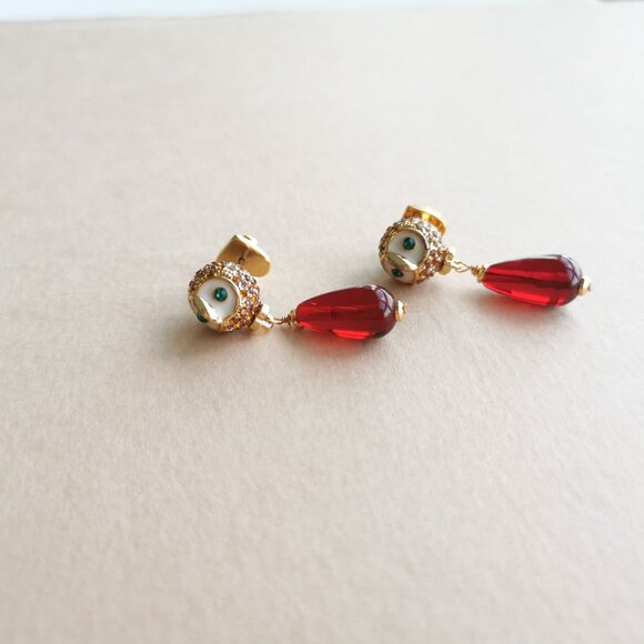 ❤️ Kate Spade Night Bird Gold Multicolor Drop Earrings ❤️ - Picture 2 of 3